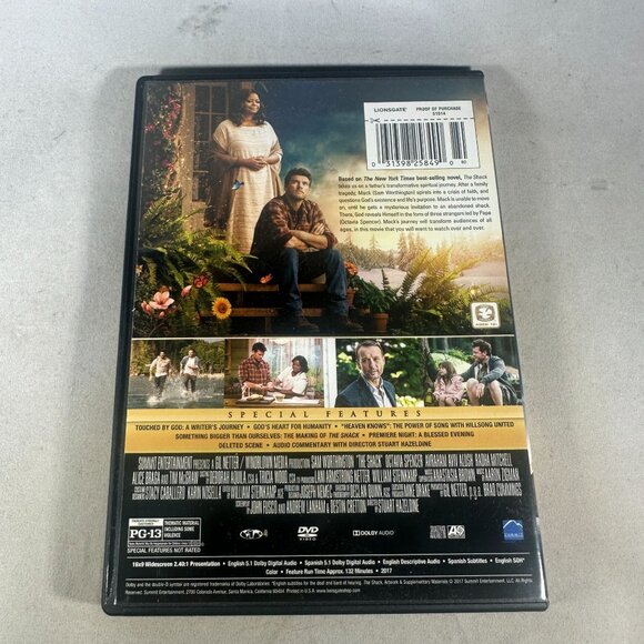 The Shack DVD 2017 PG13 Sam Worthington Octavia Spencer Lionsgate Drama - Picture 2 of 3